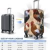 Travel Luggage Cover Rooster and Chicken Suitcase Covers for Luggage Fashion Suitcase Protector Fits 18-32" Luggage, Black, Small, Luggage Set - Image 2
