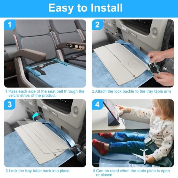 Toddler Airplane Bed, Kids Airplane Seat Extender Travel Bed, Kids Airplane Travel Essentials, Airplane Must Have for Toddlers, Baby Portable Plane Bed Foot Rest for Flights - Image 6