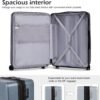Coolife Luggage Suitcase Piece Carry On ABS+PC Spinner Trolley with pocket Compartmnet(Sakura pink, 20in(carry on)) - Image 5