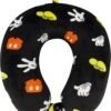 Disney Mickey Mouse Neck Pillow, All Over Print Memory Foam Travel Accessories for Airplane, Car, and Office, Comfortable and Breathable, Black