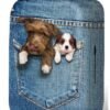 YEKEYI Washable Travel Luggage Cover Funny Cartoon 3D Denim Animals Suitcase Protector