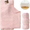 Toddler Nap Mat for Daycare Preschool Girls Boho Tufted Geometric Kids Sleeping Mat Pad Toddler Bedding Set Portable Baby Sleeping Bag with Pillow and Blanket for Travel Camping Outdoor