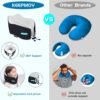 KEEPMOV Travel Neck Pillow - Travel Pillows for Airplanes, 100% Pure Memory Foam Neck Pillow for Flight Headrest Sleep (Black) - Image 3