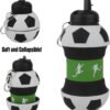 Maccabi Art Clip-On Collapsible 1 Liter, 34 oz. size BPA-Free Silicone Soccer Ball Large Water Bottle for Kids - Image 3