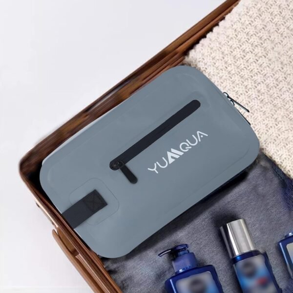 Travel Toiletry Bag for Men, Dopp Kit Water-resistant Shaving Bag for Toiletries Accessories, Hanging Travel Toiletry Organizer Storage Pouch for Travel Essentials, Grey - Image 6