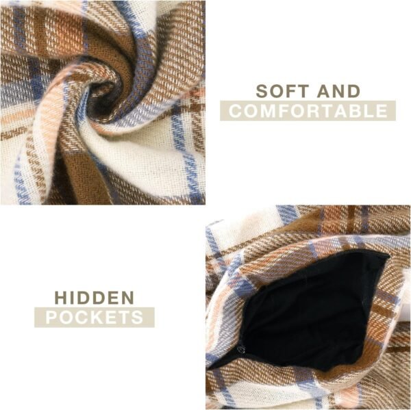 GERINLY Leopard Pocket Scarf for Women Warm Travel Zip Infinity Scarf for Winter - Image 6