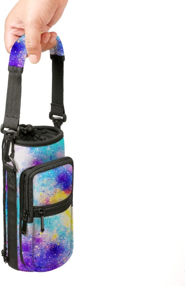 25oz & 40oz Water Bottle Carrier Bag, Water Bottle Holder, Adjustable Shoulder Hand Strap Pocket Sling Sleeve for Men/Women Walking Camping Travel work (RYD-WBH-6, 40oz) - Image 4