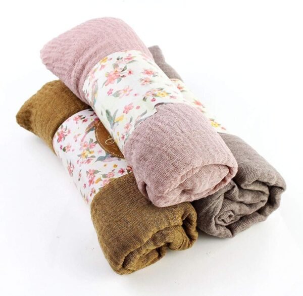 3pcs Women Soft Cotton Hemp Scarf Shawl Long Scarves, Travel Sunscreen - Image 2