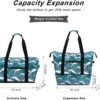 HAWEE Expandable Duffel Bag for Women with Trolley Sleeve/Wet Pocket Weekender Travel Tote Large Carry On Overnight Luggage - Image 2