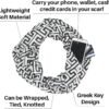 Shop Infinity Scarf with Zipper Pocket - Travel Scarf with Hidden Pockets for Women - Greek Key Pattern Scarves - Image 5