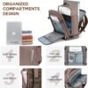 RDTGO Travel Backpack For Women, 40L Carry-On Backpack, Airline Approved Personal Item Bag, Waterproof Laptop Backpack with Large Duffel, Casual Daypack for Buisness Gym Weekend Hiking (Brown) - Image 4