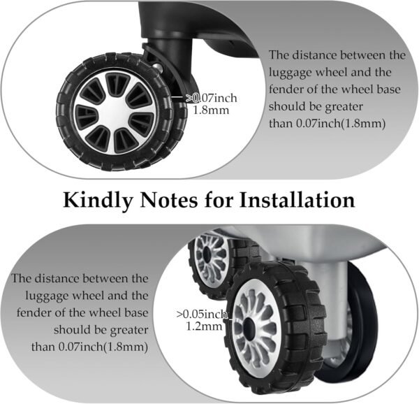 Lusofie 8 Pack Luggage Wheel Protectors Silicone Material Luggage Wheel Covers Suitcase Wheel Covers Suitable For Luggage Travel Suitcase Wheels Protection And Noise Reduction (Black) - Image 8