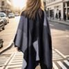 Women's Shawl Wraps Open Front Travel Poncho Cape Warm Oversized Plaid Sweaters Casual Cardigan Shawls for Fall Winter - Image 6