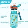 Kids Water Bottle for School or Travel, 20 Oz 2 Pack Durable Plastic Water Bottle with Silicone Straw and Pop-Up Spout Cover, BPA Free & Dishwasher Safe(Rocket & Ocean Animals) - Image 2