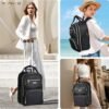 Rolling Backpack for Women - Travel Backpack with Wheels, 15.6 Inch Laptop Wheeled Backpack, Carry on Trolley Suitcase Black Computer Bag for Adults Business College Work Overnight - Image 2