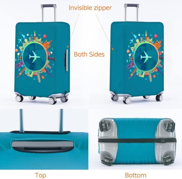 Travelkin Luggage Covers For Suitcase Tsa Approved,Suitcase Cover Protector Fit 18-32 Inch Luggage - Image 3