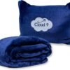 Cloud 9 Airline Travel Blanket Compact with Bag, Airplane Blanket for Long Flight, 3 in 1 Neck Pillow, Lumbar Support, Premium Airplane Accessories, Security Pouch, 300 GSM, Polyester Fleece