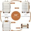 Kono Luggage Sets 3 Piece Hard Shell Travel Trolley 4 Spinner Wheels Lightweight Polypropylene Suitcase with TSA Lock (Cream White, 20/24/28 3 Piece Set) - Image 5