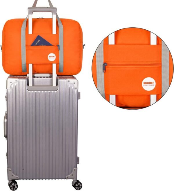 WANDF For Spirit Airlines Personal Item Bag 18x14x8 Travel Duffel Bag Underseat Foldable Carry-on Luggage for Women - Image 4