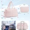 BAGSMART Travel Duffle Bag Gym Bag for Women, 31L Puffer Tote Bag Quilted Laptop Carry on, Weekender Overnight Bag Organizer Duffel Bag for Travel, Pink - Image 6
