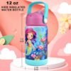 12oz Kids Insulated Water Bottle, Leak-proof Cup With Straws Lids, Kids Water Bottles For School Boys Girls, Stainless Steel Vacuum Insulated Bottle For Kids Children (Mermaid) - Image 2