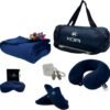 KOPI- Travel Blanket and Pillow. The Most Complete and Premium Travel Set with Pillow Memory Foam, Sleep mask, and More, Including a complimentary Soft Blanket, Best Gifts for Women and Men.