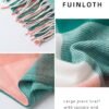 Fuinloth Women's Large Plaid Scarf Fashion Long Shawl Wrap for Winter Warm Lightweight - Image 3