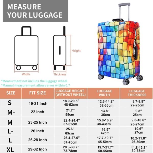MosaiRudo Travel Luggage Covers For Suitcase Tsa Approved,Suitcase Cover Protector Fit 18-32 Inch Luggage Travel Accessories (T2481, S) - Image 4