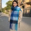Women Scarf Winter Big Colorful Checked Thick Warm Wrap Scarves Casual Tassel Blanket Scarf Stylish Plaid Design - Image 4