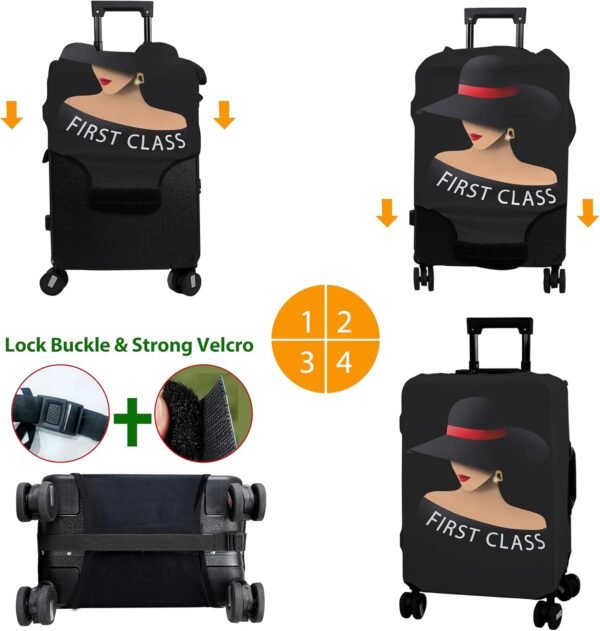 Luggage Cover Approved Cute Travel Suitcase Protector Fashion Queen Elastic Washable Unique Themed Baggage Covers for 18-20 inch Luggage(S) - Image 4