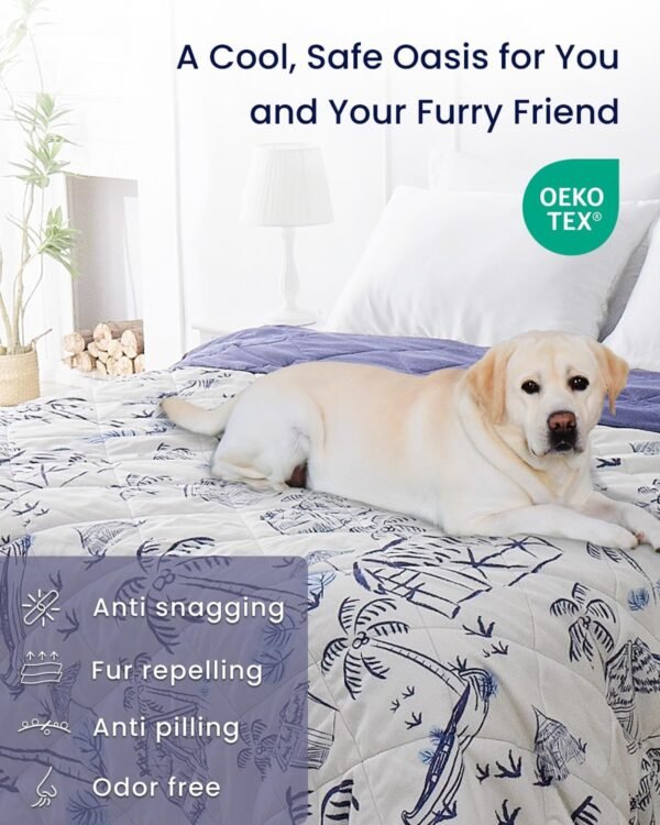 ZonLi Cooling Blankets for Hot Sleepers,All-Season Lightweight Blanket for Night Sweats,Cool Blanket Absorbs Body Heat to Keep Cool，Q-Max 0.45 Summer Blanket for Bed Sofa Couch,Beachside Village - Image 5