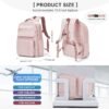 coowoz Travel Backpack for Women Men Mochila de Viaje Laptop Work Backpack Hiking Gym College Backpack Rucksack Travel Essentials Personal Item Travel Bag Carry on Backpack Flight Approved Pink - Image 5