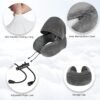 Travel Pillow, Neck Pillow for Travel with Hood for Airplane, Velvet Memory Foam Neck Pillow Adult Head & Neck Support, for Long Flights Plane, Office, Cars Sleeping & Rest (Grey) - Image 8