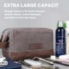 Toiletry Bag for Men,Large Mens Toiletry Travel Bag,Leather and Canvas Toiletries Bag for Men,Dopp Kit Men,Water-resistant Hygiene Bag Shaving Bag for Travel Toiletries Accessories(Gray) - Image 7