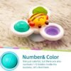 LiKee Strong Suction Cup Fidget Spinnerz Sensory Bath Toys for Baby 10 12 18 Months Airplane Car Travel Table & Window Toys for 1 2 Year Old Toddler Boys and Girls (Sun) - Image 3