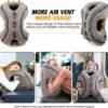 Inflatable Travel Pillow,Multifunction Travel Neck Pillow for Airplane to Avoid Neck and Shoulder Pain,Support Head,Neck,Used for Sleeping Rest, Airplane and Home Use,with Eye Mask, Earplugs,Gray - Image 4