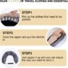 Stuffable Neck Pillow for Travel Stuffable Travel Pillow for Extra Luggage Travel Neck Pillow Stuffable with Clothes Soft Velvet Neck Pillow Cover with Eye Mask Earplugs Storage Bag - Image 2