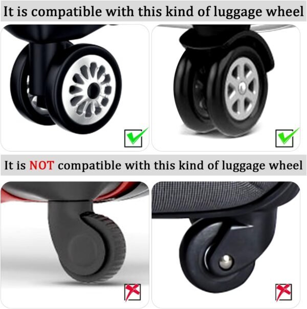TOYMIS 8pcs Luggage Wheel Covers, Portable Suitcase Wheel Protector Covers Colorful Silicone Luggage Wheel Covers Luggage Spinner Wheel Covers for Most 8 Caster Luggage Accessories(black) - Image 3