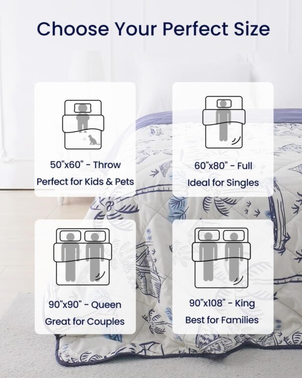 ZonLi Cooling Blankets for Hot Sleepers,All-Season Lightweight Blanket for Night Sweats,Cool Blanket Absorbs Body Heat to Keep Cool，Q-Max 0.45 Summer Blanket for Bed Sofa Couch,Beachside Village - Image 7