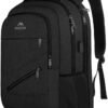MATEIN Extra Large Business Travel Anti Theft Laptop Backpack, 18 Inch TSA Airline Approved Carryon Backpack for Women Men, Work Bag with USB Port and Luggage Strap, Black