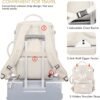 Travel Backpack, Large Carry On Backpack, Personal Item Travel Bag, Airline Approved 17.3 Inch Laptop Backpack,College Weekender Business Hiking Bag, Beige - Image 6