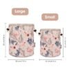 Barrel Drawstring Makeup Bag Travel Cosmetic Bag Large Toiletry Organizer Waterproof for Women (Large, Beige Bird) - Image 3