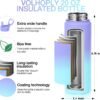 Volhoply 20oz Insulated Stainless Steel Water Bottle With Straw Lid Bulk 2 Pack,Kids Double Wall Vacuum Thermos With Handle,Reusable Outdoor Sports Camping Metal Bottles,Travel Flask Keep Cold(Mix,2) - Image 4