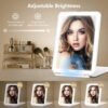 Rechargeable Makeup Mirror for Travel, Vanity Mirror with 80LEDs, 3 Color Light, 2000mAh Battery, Portable Ultra Slim Lighted Mirror, Travel Essential - Image 3
