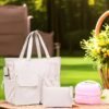 LEDAOU Beach Bag for Women Waterproof Sandproof Tote Bag Pool Bag with Zipper for Gym Shopping Travel with Wet Pocket - Image 3