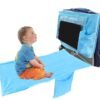 Toddler Travel Bed, Tray Table Cover with Pockets, Airplane Travel Essentials, Kids Airplane Seat Extender, Airplane Must Haves and Flying Essentials