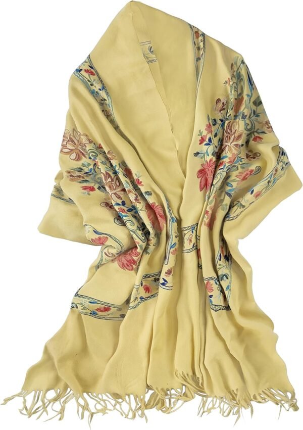 Urban CoCo Women's Embroidered Tassel Long Shawl Oversize Scarf Wraps for Women - Image 2