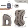 SAHEYER Inflatable Travel Pillows, New Upgrade Inflatable Airplane Pillow for Sleeping Rest Avoid Neck and Shoulder Pain, Inflatable Neck Pillow with Free Eye Mask and Earplugs (Grey) - Image 2