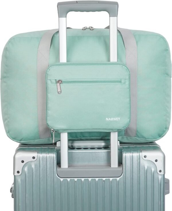 For Spirit Airlines Personal Item Bag 18x14x8 Foldable Travel Duffel Bag Tote Carry on Luggage for Women and Men (Mint Green) - Image 6
