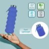 Collapsible Water Bottles 12oz, Odorless BPA-Free Silicone, Leak-Proof Foldable Reusable Bottle - Perfect for Travel Sports Gym Hiking Camping Cycling - Purple - Image 2